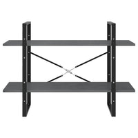 Thumbnail for Bücherregal 2 Fächer Grau 100x30x70 cm Kiefer Massivholz