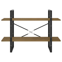 Thumbnail for Bücherregal 2 Fächer Braun 100x30x70 cm Kiefer Massivholz