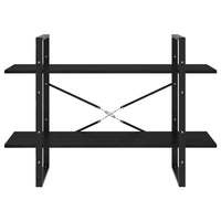 Thumbnail for Bücherregal 2 Fächer Schwarz 100x30x70 cm Kiefer Massivholz