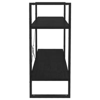 Thumbnail for Bücherregal 2 Fächer Schwarz 100x30x70 cm Kiefer Massivholz