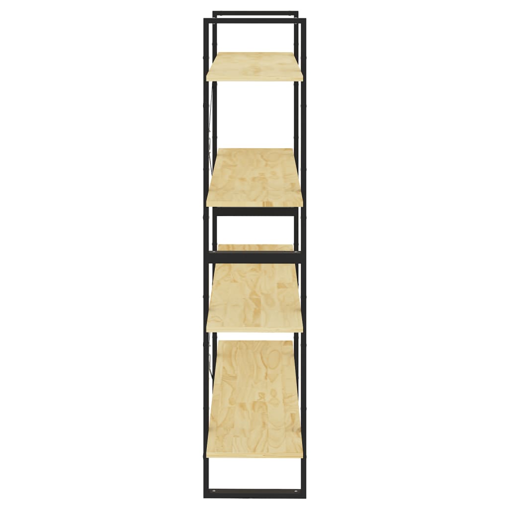 Bücherregal 4 Fächer 100x30x140 cm Kiefer Massivholz