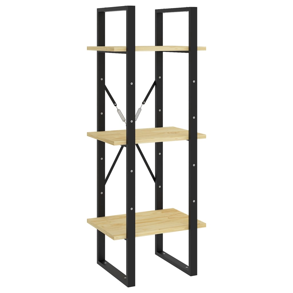 Bücherregal 3 Fächer 40x30x105 cm Massivholz Kiefer