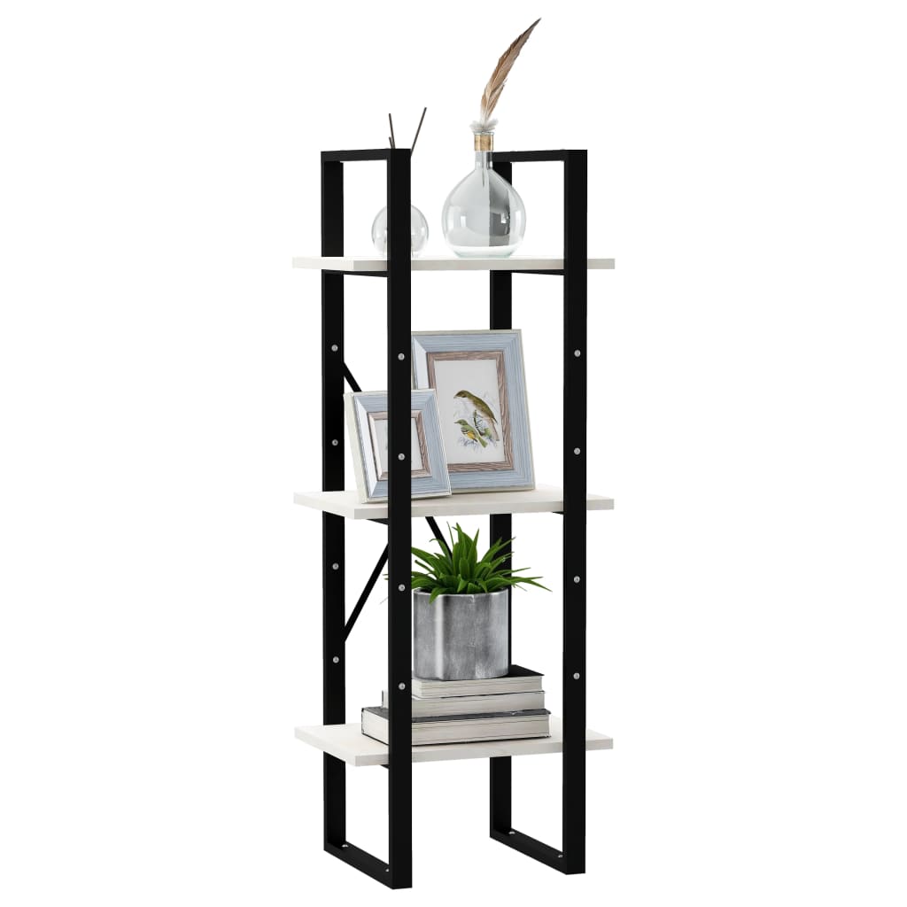 Bücherregal 3 Fächer Weiß 40x30x105 cm Massivholz Kiefer