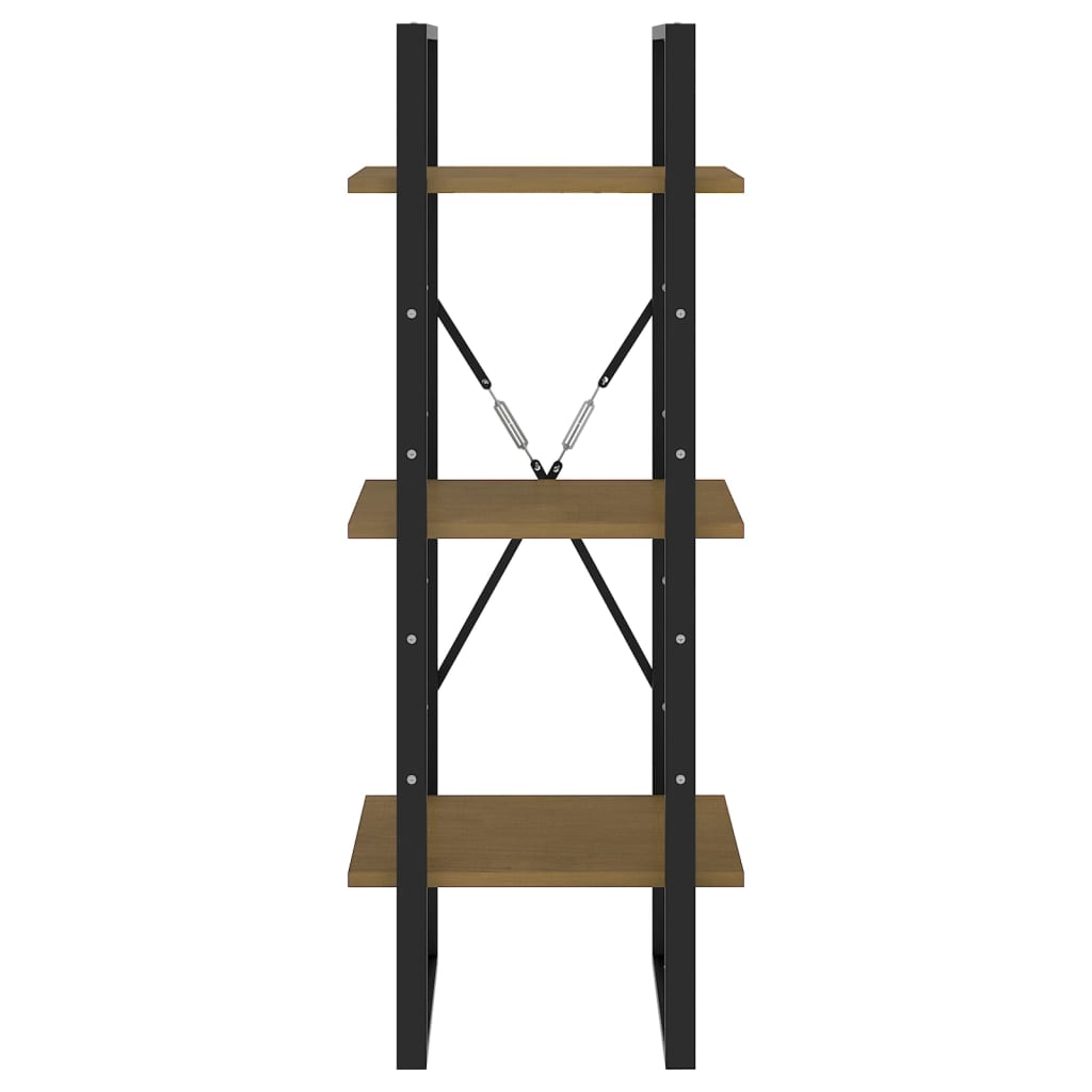 Bücherregal 3 Fächer Honigbraun 40x30x105 cm Massivholz Kiefer