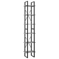 Thumbnail for Bücherregal 6 Fächer Betongrau 40x30x210 cm Spanplatte