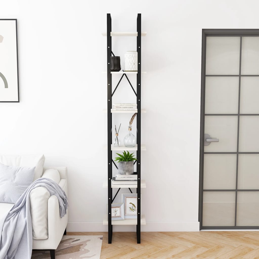 Hochschrank Weiß 40x30x210 cm Massivholz Kiefer