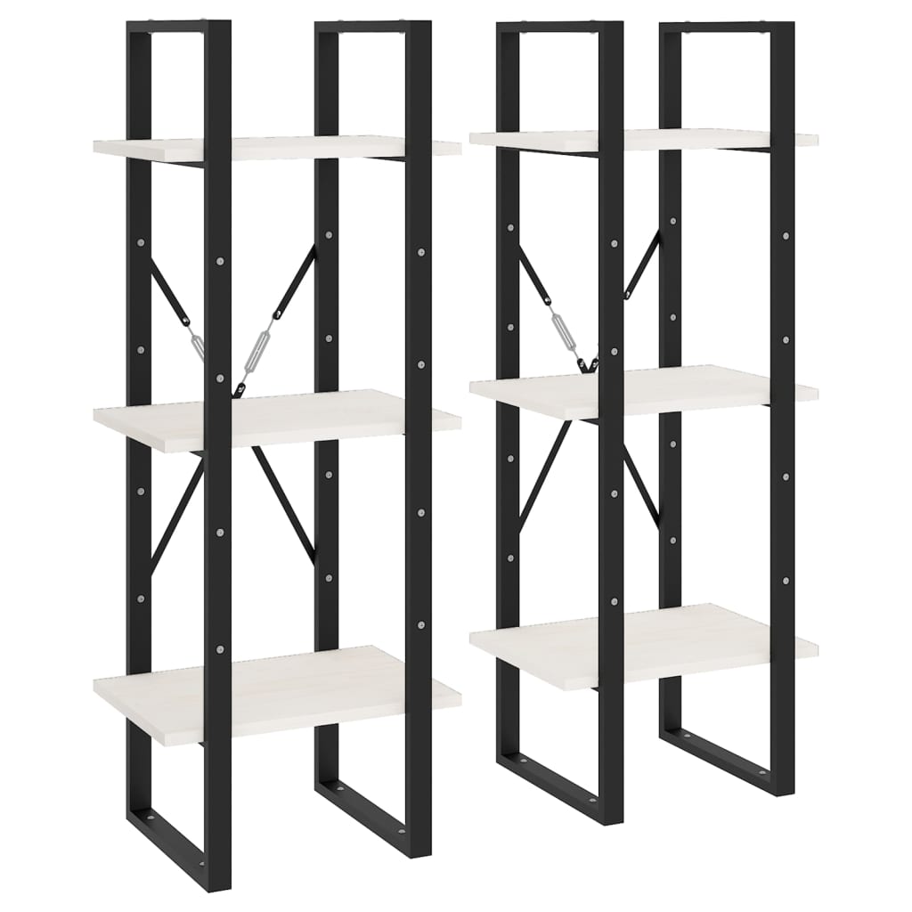 Hochschrank Weiß 40x30x210 cm Massivholz Kiefer