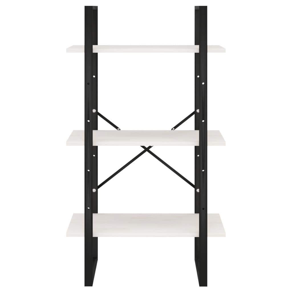 Lagerregal Weiß 60x30x105 cm Massivholz Kiefer