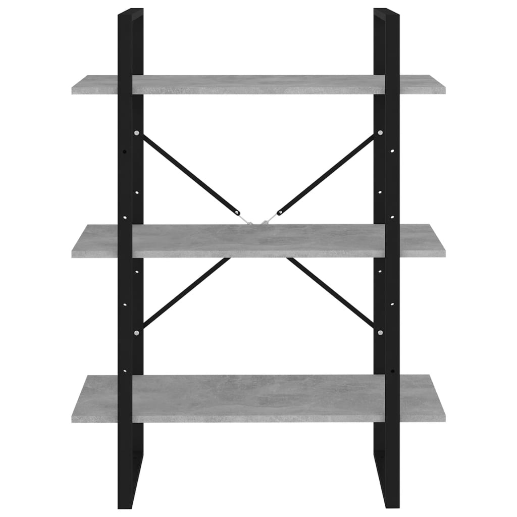 Bücherregal Betongrau 80x30x105 cm Spanplatte