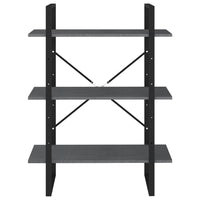 Thumbnail for Bücherregal 3 Fächer Grau 80x30x105 cm Massivholz Kiefer