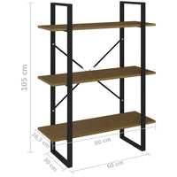 Thumbnail for Bücherregal 3 Fächer Braun 80x30x105 cm Massivholz Kiefer