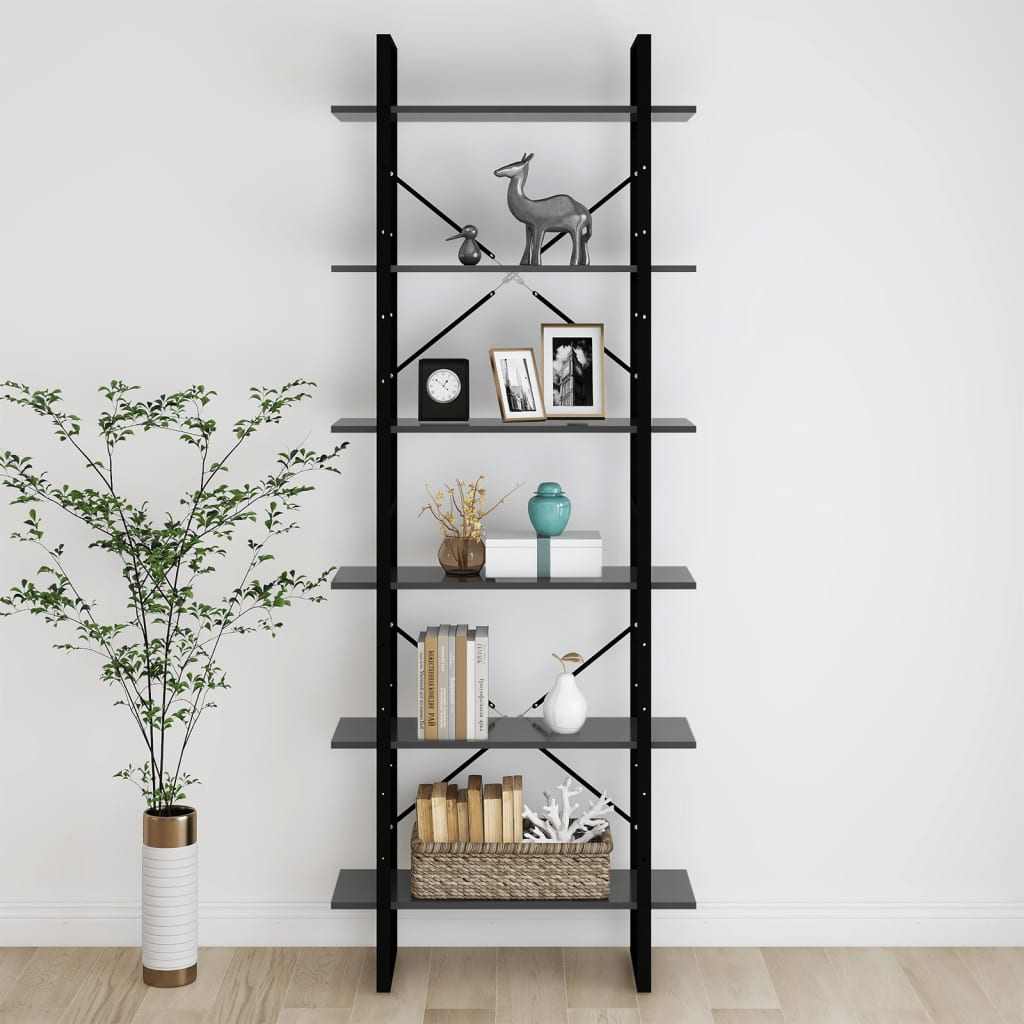 Hochschrank Grau 80x30x210 cm Spanplatte