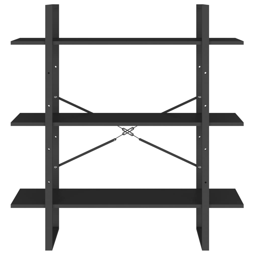 Bücherregal Schwarz 100x30x105 cm Spanplatte