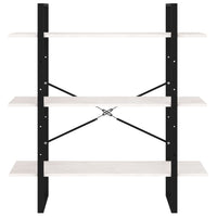 Thumbnail for Bücherregal 3 Fächer Weiß 100x30x105 cm Massivholz Kiefer