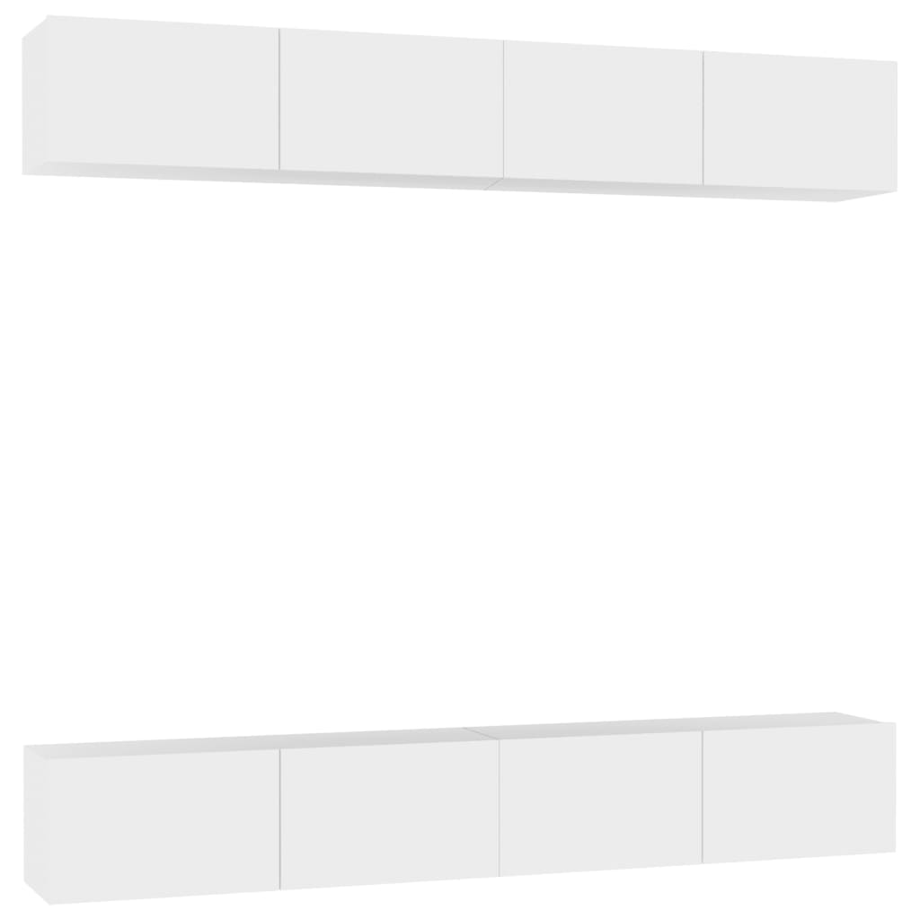 TV-Schränke 4 Stk. Weiß 100x30x30 cm Spanplatte