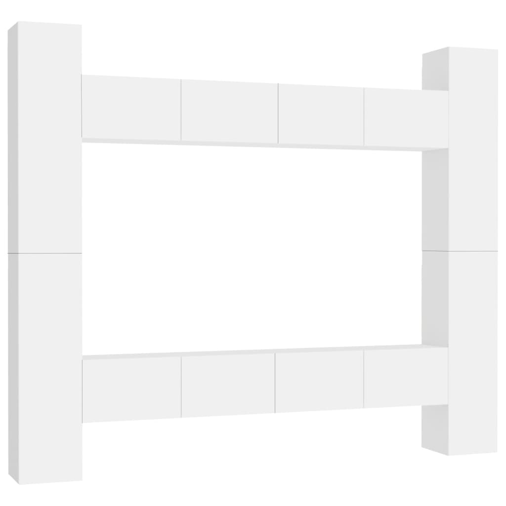 8-tlg. TV-Schrank-Set Weiß Holzwerkstoff