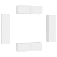 Thumbnail for 4-tlg. TV-Schrank-Set Weiß Holzwerkstoff