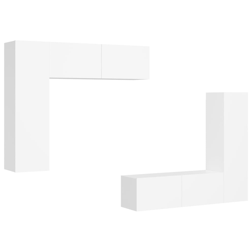 4-tlg. TV-Schrank-Set Weiß Holzwerkstoff