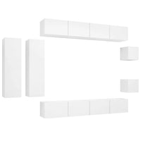 Thumbnail for 8-tlg. TV-Schrank-Set Weiß Holzwerkstoff