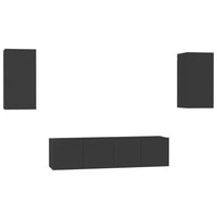 Thumbnail for 4-tlg. TV-Schrank-Set Schwarz Holzwerkstoff