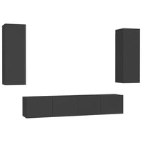 Thumbnail for 4-tlg. TV-Schrank-Set Schwarz Holzwerkstoff