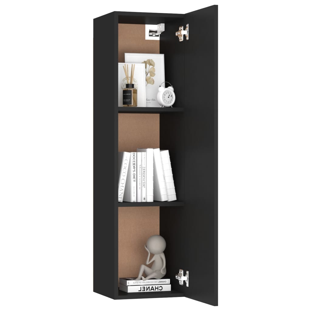 4-tlg. TV-Schrank-Set Schwarz Holzwerkstoff