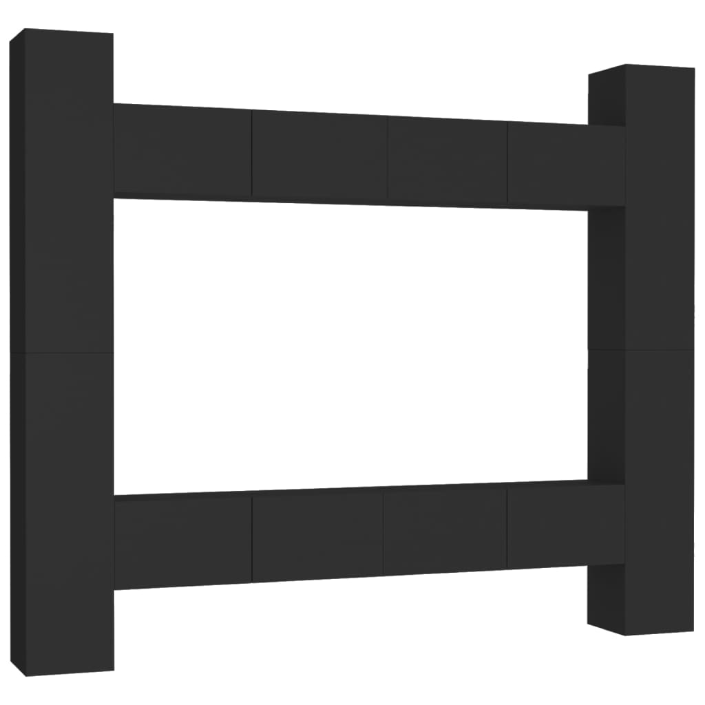 8-tlg. TV-Schrank-Set Schwarz Holzwerkstoff