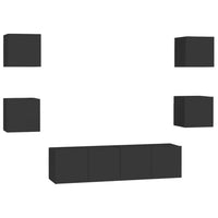 Thumbnail for 6-tlg. TV-Schrank-Set Schwarz Holzwerkstoff