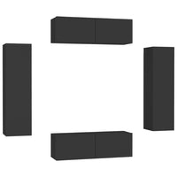 Thumbnail for 4-tlg. TV-Schrank-Set Schwarz Holzwerkstoff