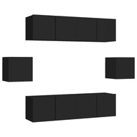 Thumbnail for 6-tlg. TV-Schrank-Set Schwarz Holzwerkstoff
