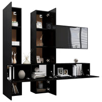 Thumbnail for 6-tlg. TV-Schrank-Set Schwarz Holzwerkstoff
