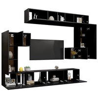 Thumbnail for 8-tlg. TV-Schrank-Set Schwarz Holzwerkstoff