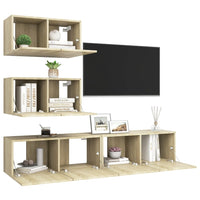 Thumbnail for 4-tlg. TV-Schrank-Set Sonoma-Eiche Holzwerkstoff