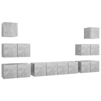 Thumbnail for 8-tlg. TV-Schrank-Set Betongrau Holzwerkstoff