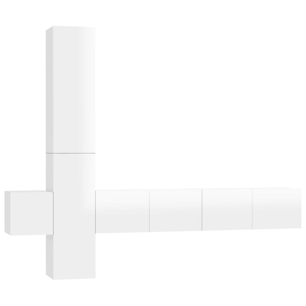 5-tlg. TV-Schrank-Set Hochglanz-Weiß Holzwerkstoff