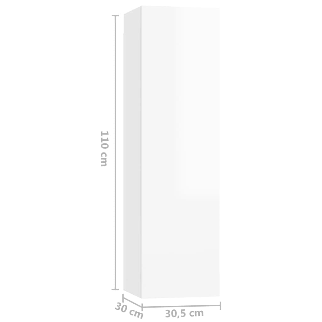 3-tlg. TV-Schrank-Set Hochglanz-Weiß Holzwerkstoff