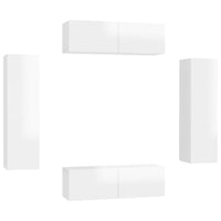 Thumbnail for 4-tlg. TV-Schrank-Set Hochglanz-Weiß Holzwerkstoff