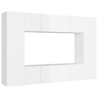 Thumbnail for 8-tlg. TV-Schrank-Set Hochglanz-Weiß Holzwerkstoff
