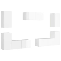 Thumbnail for 7-tlg. TV-Schrank-Set Hochglanz-Weiß Holzwerkstoff