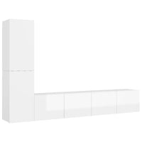 Thumbnail for 4-tlg. TV-Schrank-Set Hochglanz-Weiß Holzwerkstoff