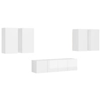 Thumbnail for 6-tlg. TV-Schrank-Set Hochglanz-Weiß Holzwerkstoff