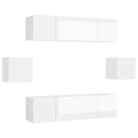 Thumbnail for 6-tlg. TV-Schrank-Set Hochglanz-Weiß Holzwerkstoff