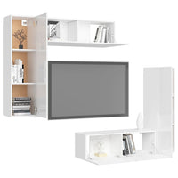 Thumbnail for 4-tlg. TV-Schrank-Set Hochglanz-Weiß Holzwerkstoff