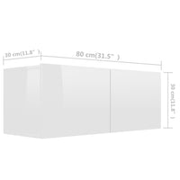 Thumbnail for 2-tlg. TV-Schrank-Set Hochglanz-Weiß Spanplatte