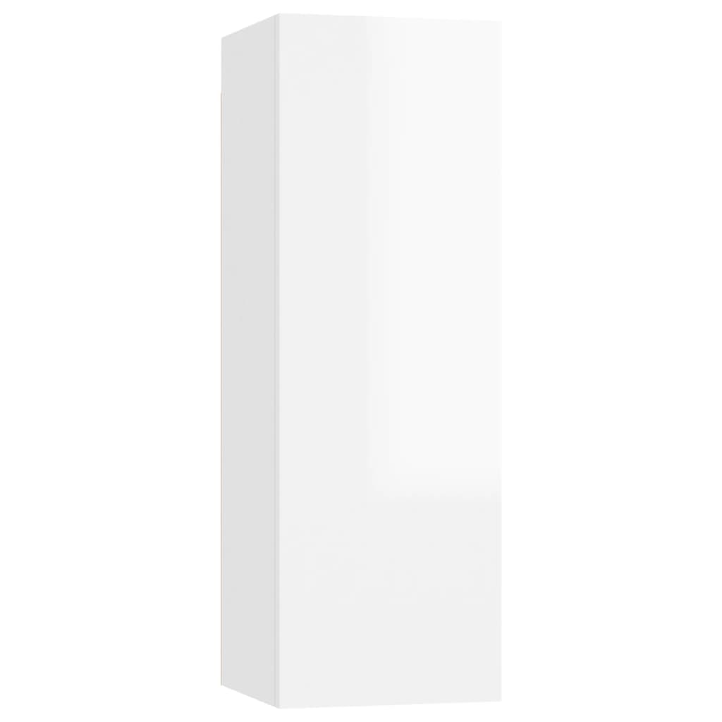 8-tlg. TV-Schrank-Set Hochglanz-Weiß Holzwerkstoff