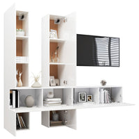 Thumbnail for 6-tlg. TV-Schrank-Set Hochglanz-Weiß Holzwerkstoff