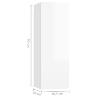 Thumbnail for TV-Schränke 4 Stk. Hochglanz-Weiß 30,5x30x90cm Holzwerkstoff