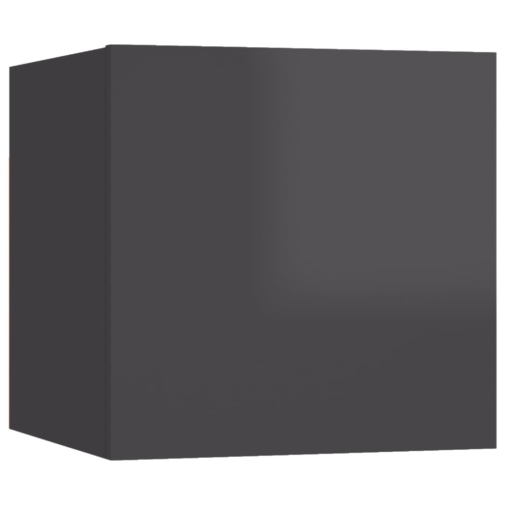 TV-Wandschränke 8 Stk. Hochglanz-Grau 30,5x30x30 cm