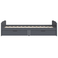 Thumbnail for Massivholzbett mit Schubladen Dunkelgrau Kiefer 90x200 cm