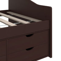 Thumbnail for Tagesbett 3-Sitzer Schubladen Dunkelbraun Kiefernholz 90x200 cm